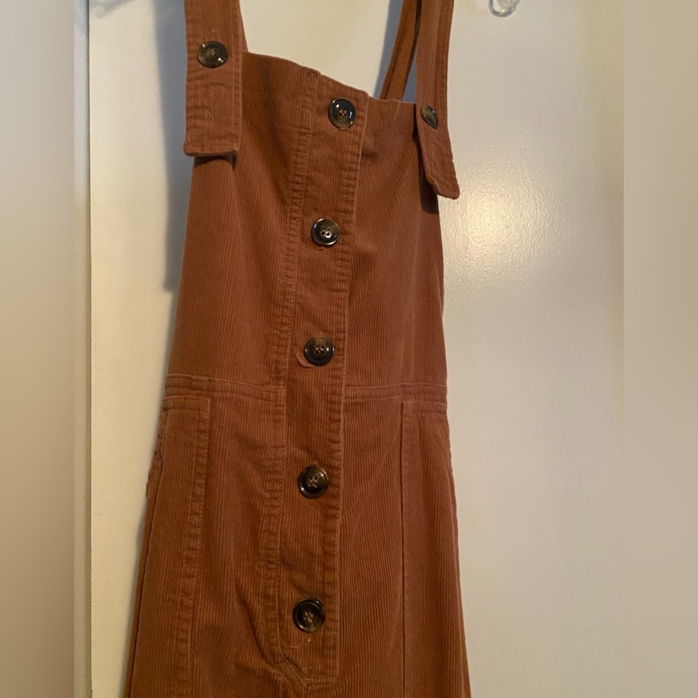 Rust colored corduroy jumpsuit / overalls